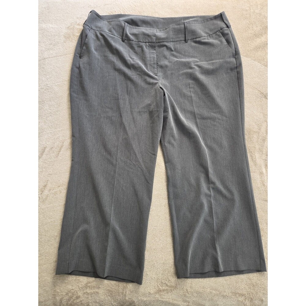 Lane Bryant Womens Size 28 Wide Leg Dress Pants Heather Gray Pockets Career